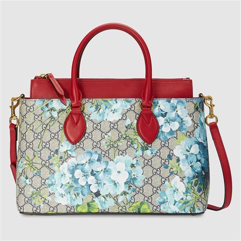 gucci bag with blue flowers|gucci flower tote bag.